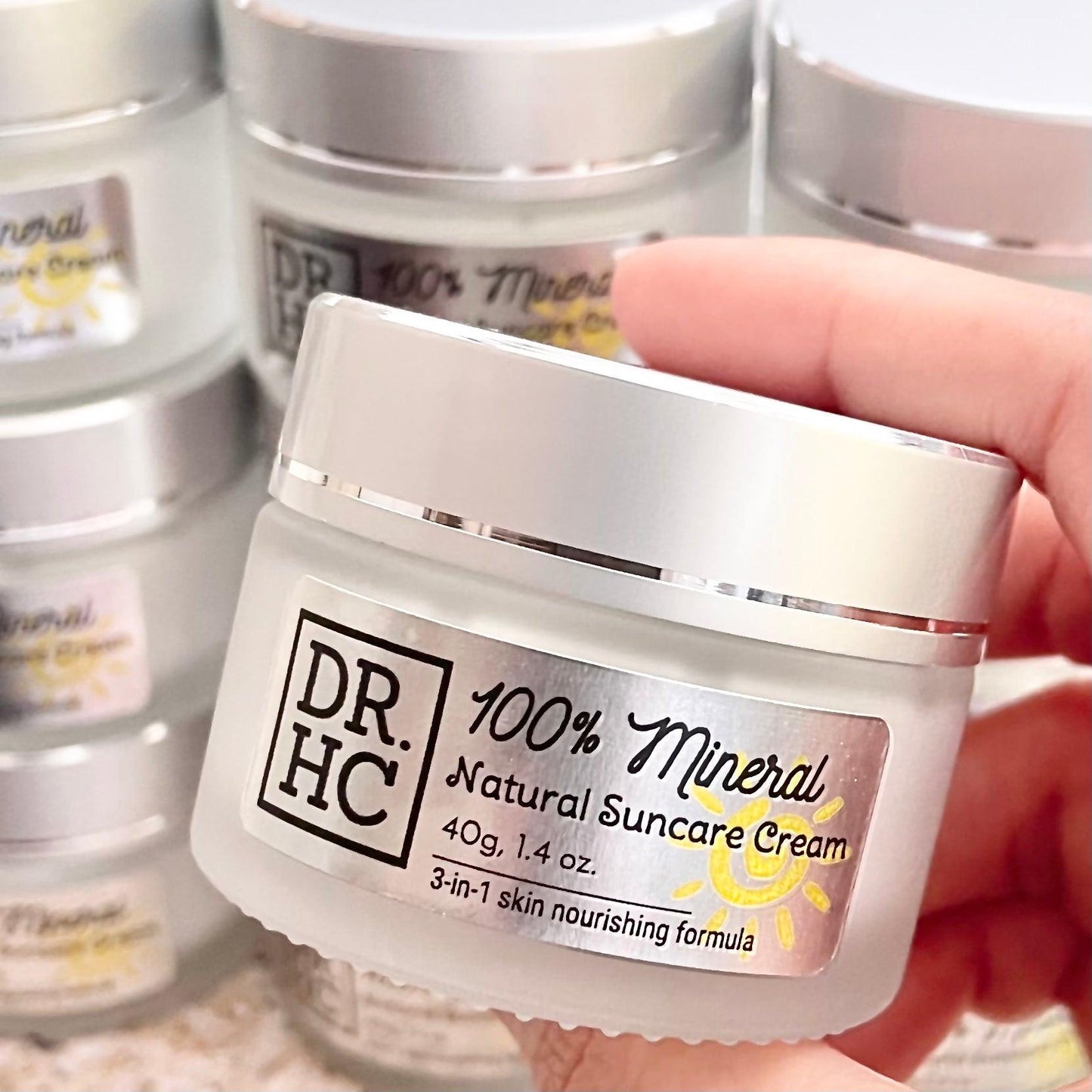 DR.HC 100% Mineral Natural Suncare Cream (40g, 1.4oz.) (Natural UV Care, Skin brightening, Anti-aging, Damage Repair, Anti-inflammatory...)