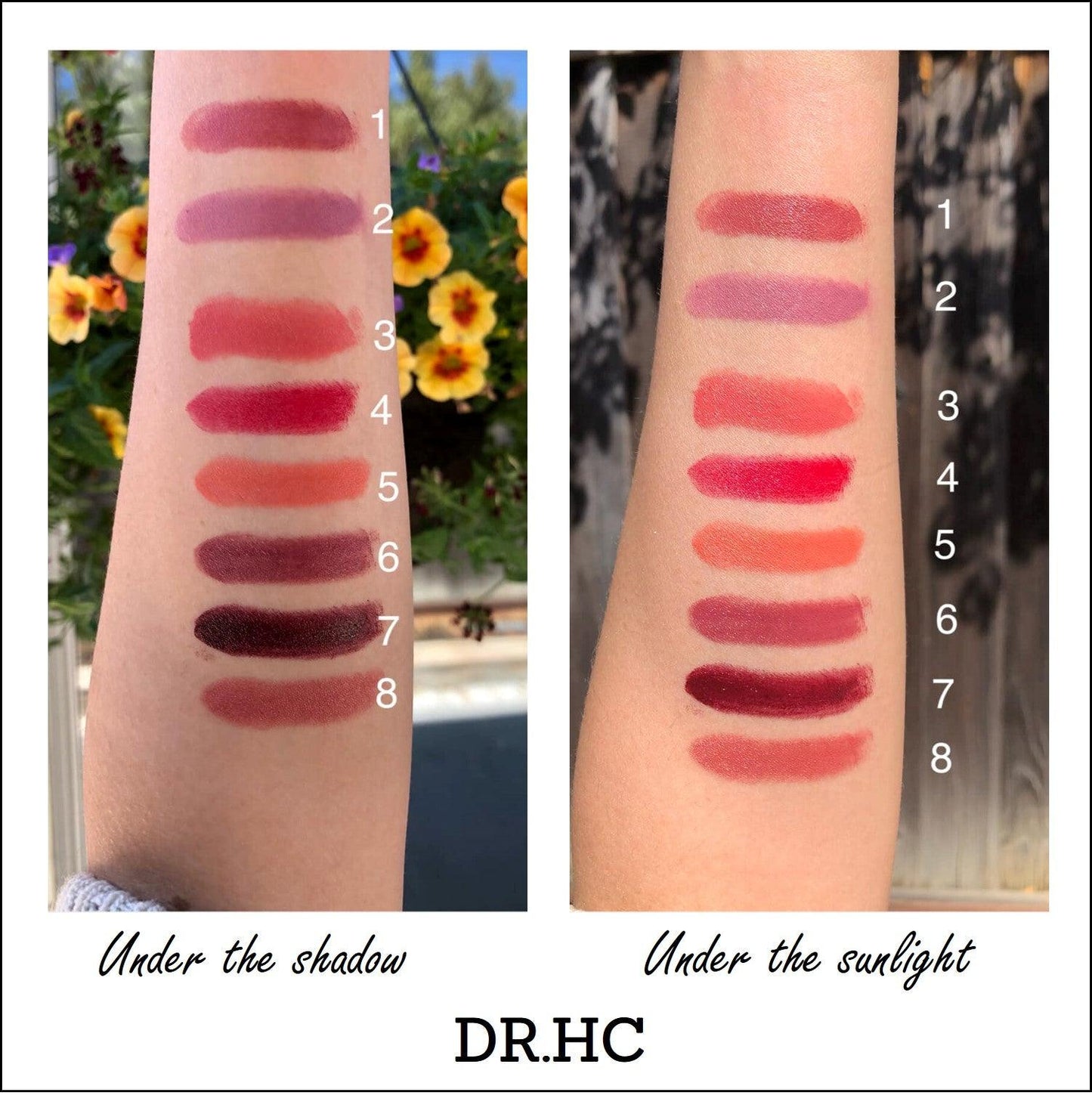 DR.HC 100% Natural/Organic & Vegan Matte Lipstick (8 Shades) (4.25g, 0.15oz.)