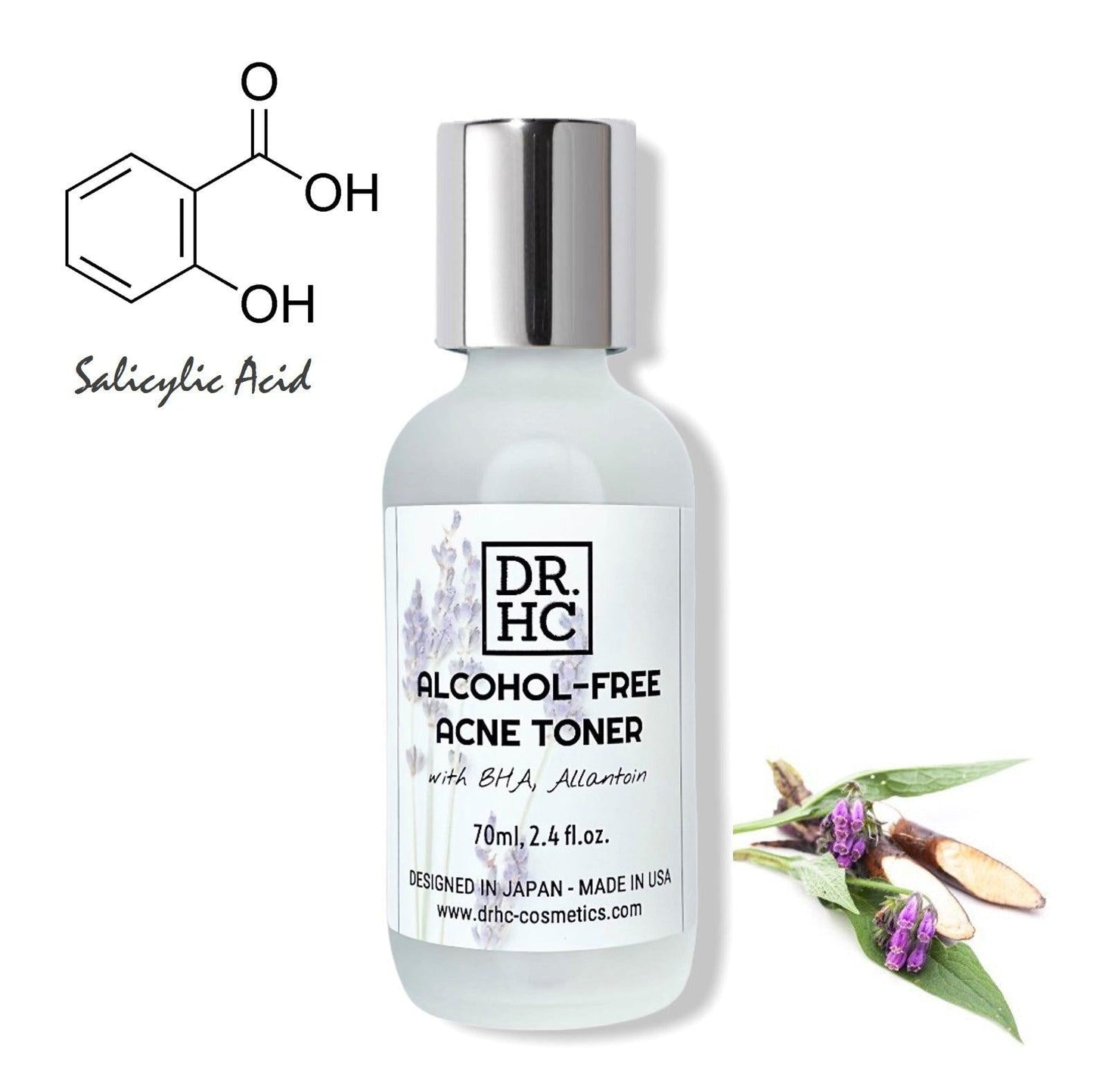 DR.HC Alcohol-Free Acne Toner (70ml, 2.4fl.oz.) (Acne Treatment, Anti-Scar, Anti-pigmentation, Skin recovery...)