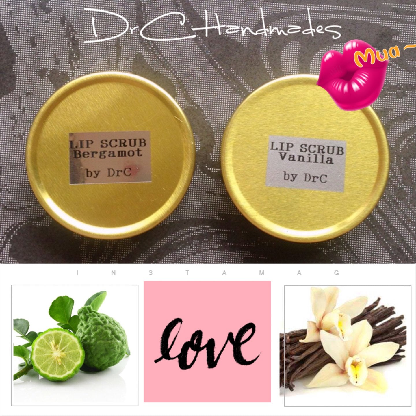 DR.HC All-Natural Lip Scrub & Mask (10g, 0.35 oz.) (with Panax Ginseng, Raspberry & Avocado) (Exfoliating, Anti-pigmentation, Anti-dryness, Plumping...)