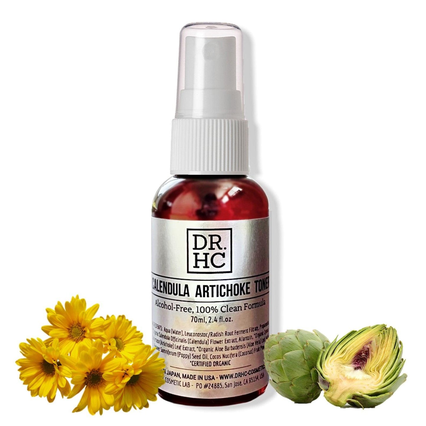 DR.HC Calendula Artichoke Toner (70ml, 2.4 fl.oz.) (Anti-acne, Anti-scar, Skin recovery, Pore shrinking...)