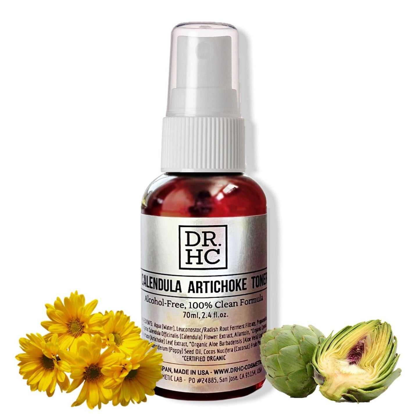 DR.HC Calendula Artichoke Toner (70ml, 2.4 fl.oz.) (Anti-acne, Anti-scar, Skin recovery, Pore shrinking...)