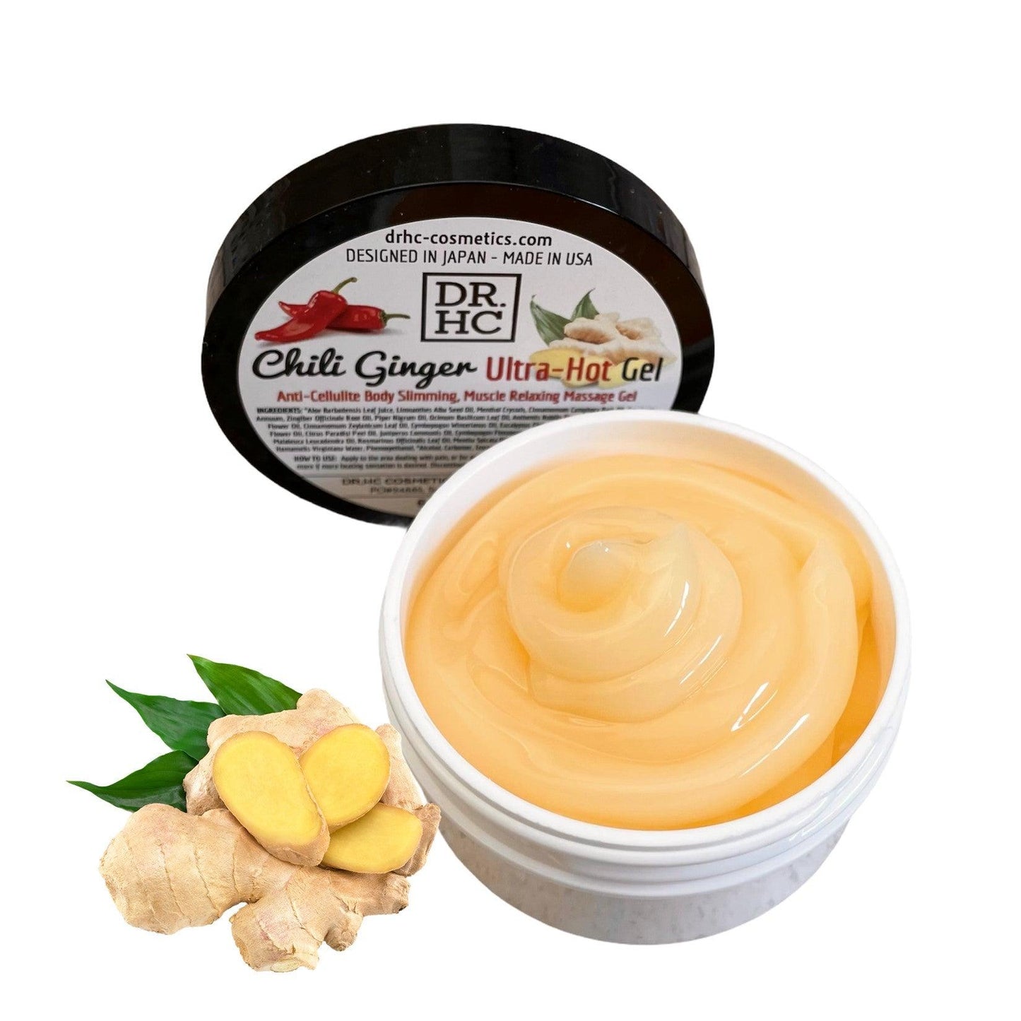 DR.HC Chili Ginger Ultra-Hot Gel (60g, 2.1oz.) (Anti-Cellulite Body Slimming, Muscle Relaxing Massage Gel)