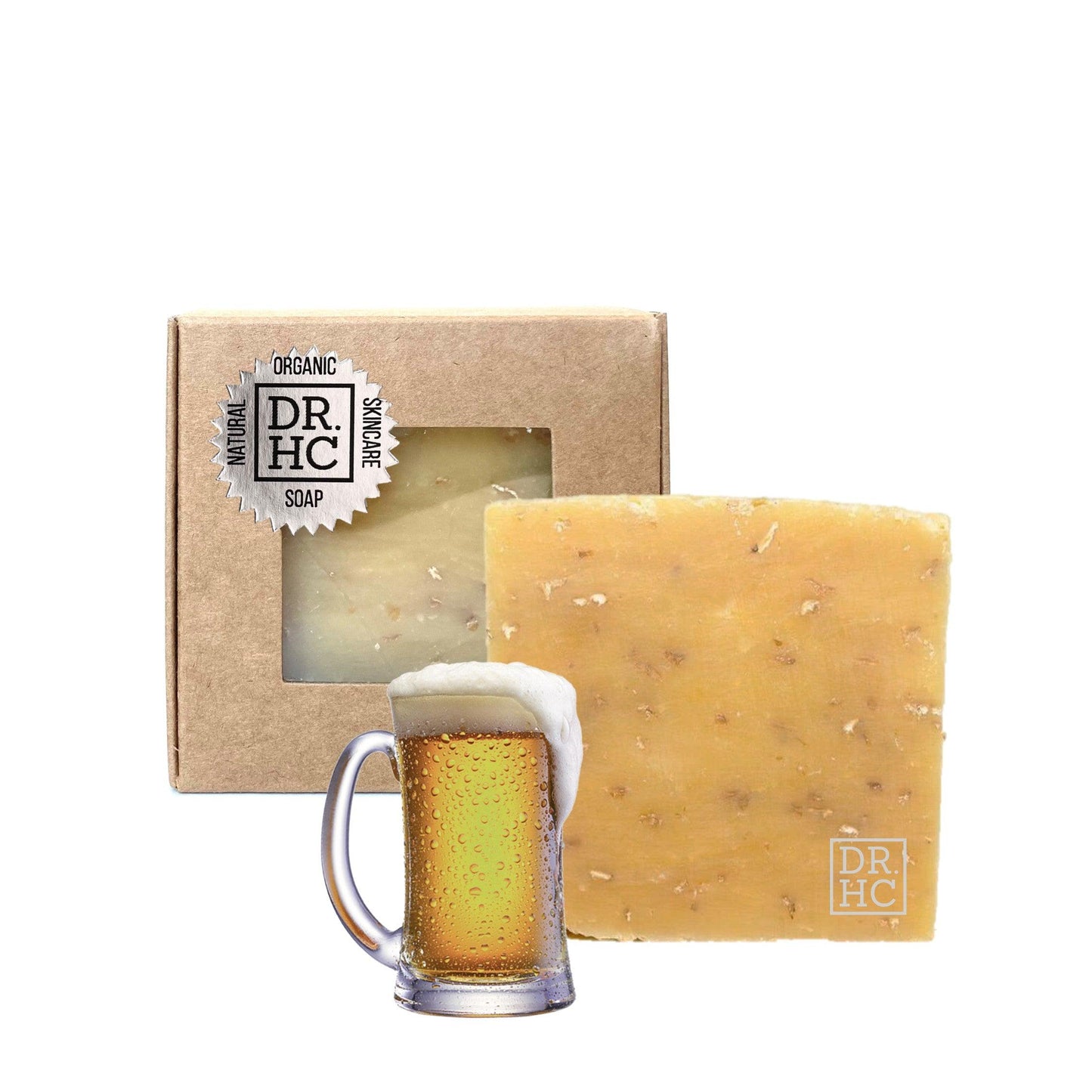 DR.HC Citrus Beer All-Natural Skincare Face Soap (110g, 3.8oz.) (Anti-aging, Skin brightening, Anti-blemish, Exfoliating...)