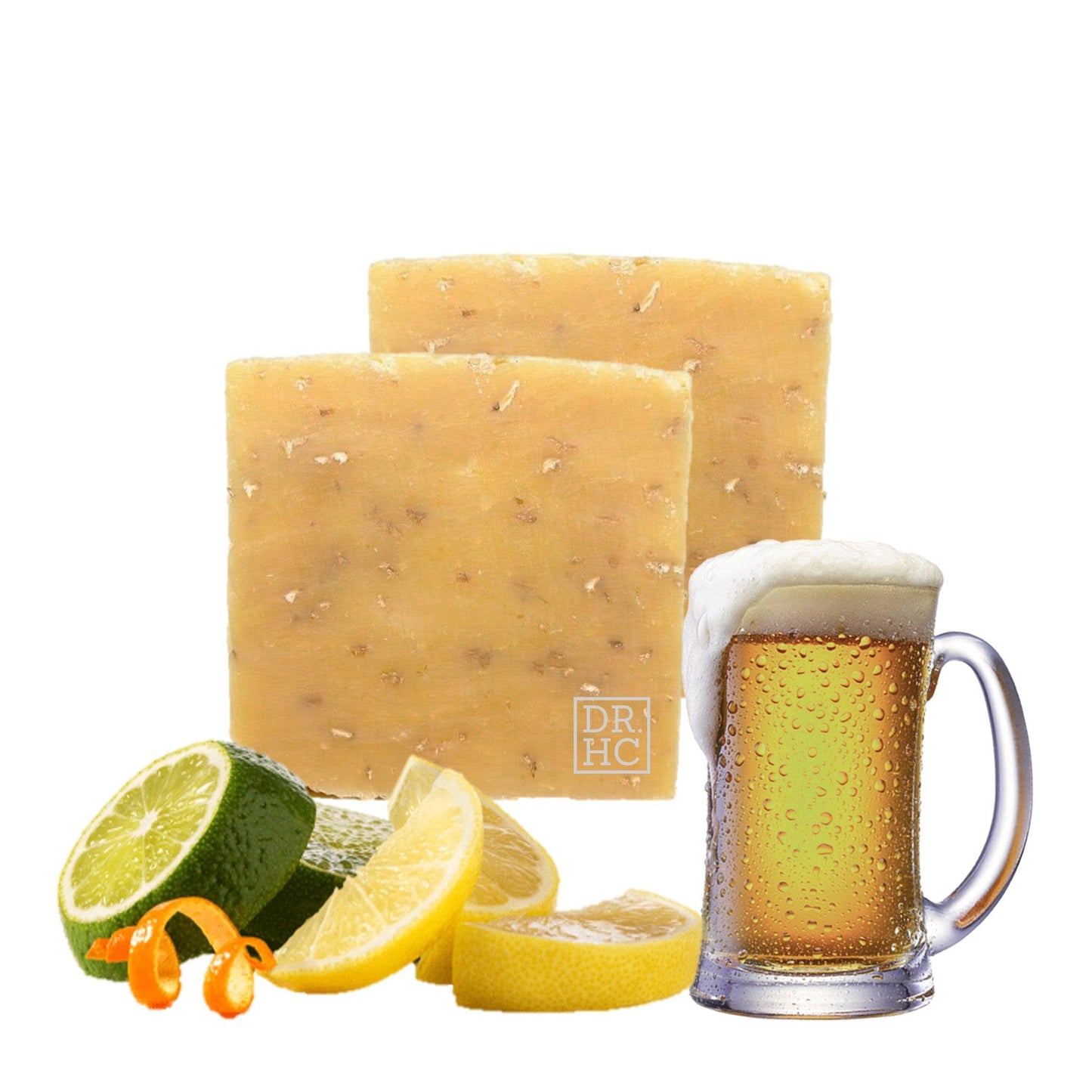 DR.HC Citrus Beer All-Natural Skincare Face Soap (110g, 3.8oz.) (Anti-aging, Skin brightening, Anti-blemish, Exfoliating...)