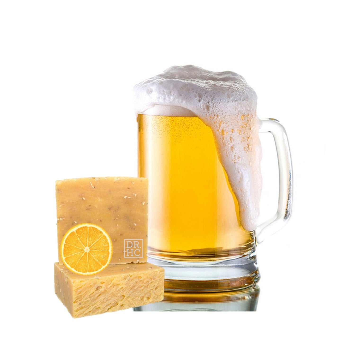 DR.HC Citrus Beer All-Natural Skincare Face Soap (110g, 3.8oz.) (Anti-aging, Skin brightening, Anti-blemish, Exfoliating...)