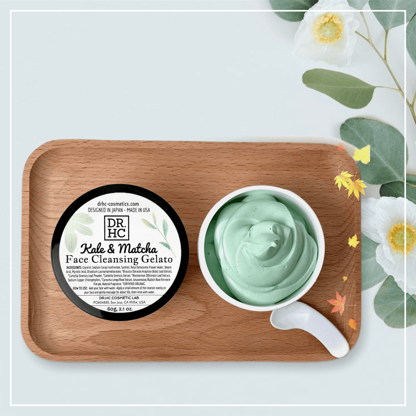 DR.HC Kale & Matcha - Face Cleansing Gelato (60g, 2oz) (Skin brightening, Anti-aging, Anti-inflammatory, Anti-acne...)