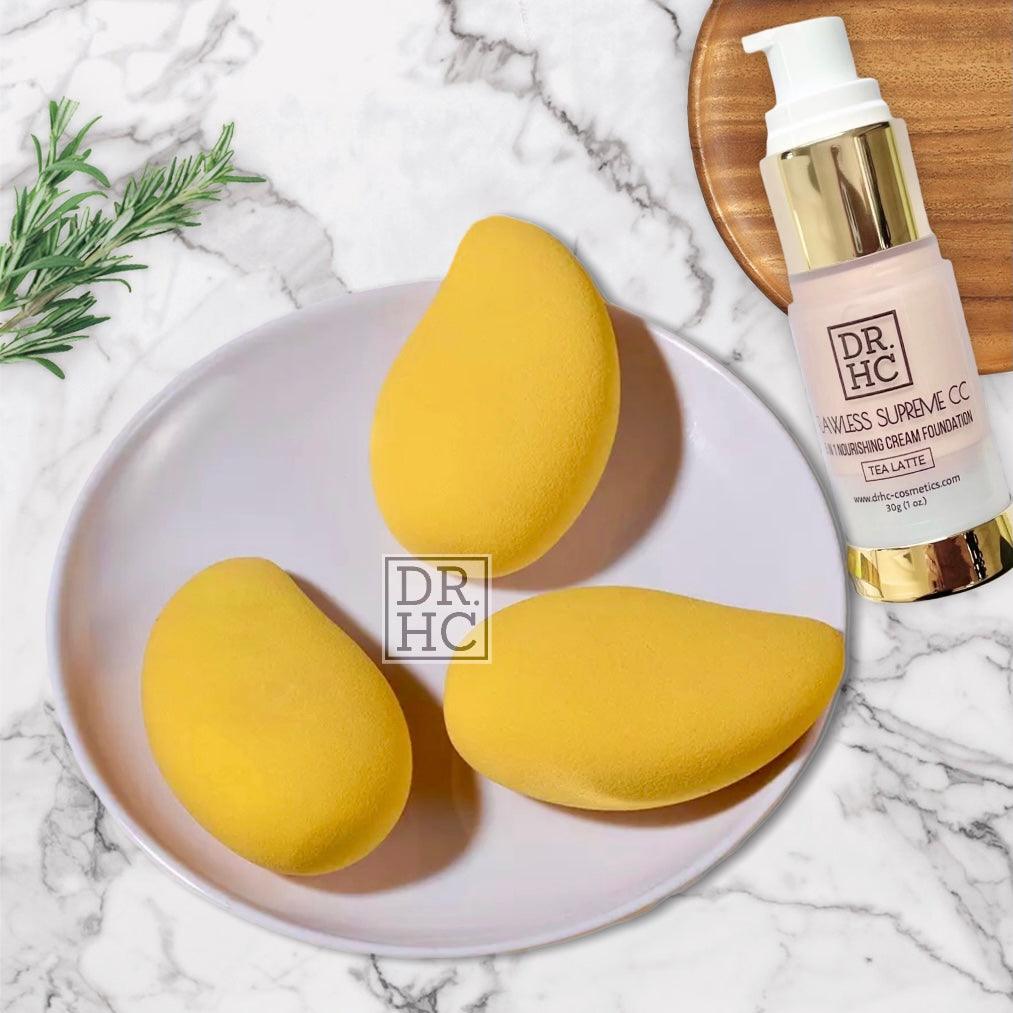 DR.HC Mango 3D Makeup Sponge (makeup puff for liquid foundations, loosed & pressed powders...)