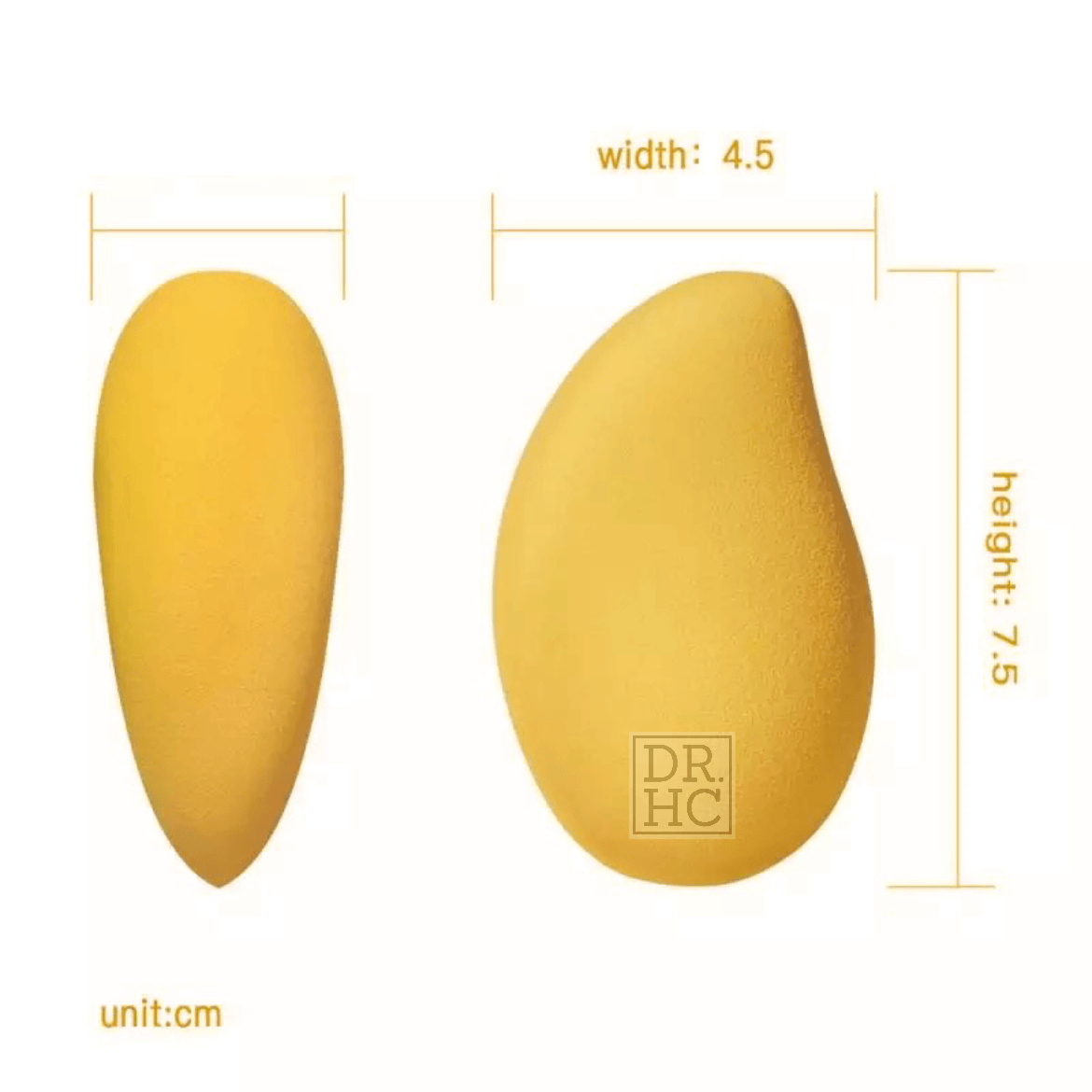 DR.HC Mango 3D Makeup Sponge (makeup puff for liquid foundations, loosed & pressed powders...)