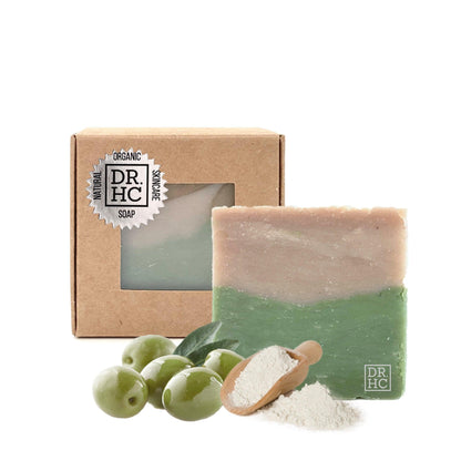 DR.HC Olive Mineral Clay All-Natural Skincare Face Soap (110g, 3.8oz) (Anti-aging, Anti-acne, Detoxifying, Pore minimizing...)