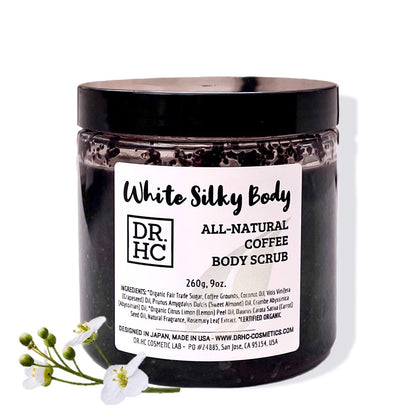 DR.HC White Silky Body - All-Natural Coffee Body Scrub (260g, 9oz.) (Skin brightening, Anti-aging, Anti-acne, Detoxifying, Softening...)